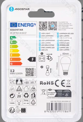 LED bulb A60 E27 12W