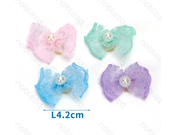 Bowknot hair tie with lace(L4.2cm) leave comment for color wish