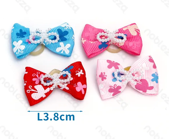 Bowknot hair tie(L3.8*W2.5cm) 1 set, leave comment for color wish