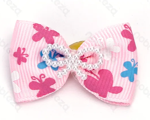 Bowknot hair tie(L3.8*W2.5cm) 1 set, leave comment for color wish