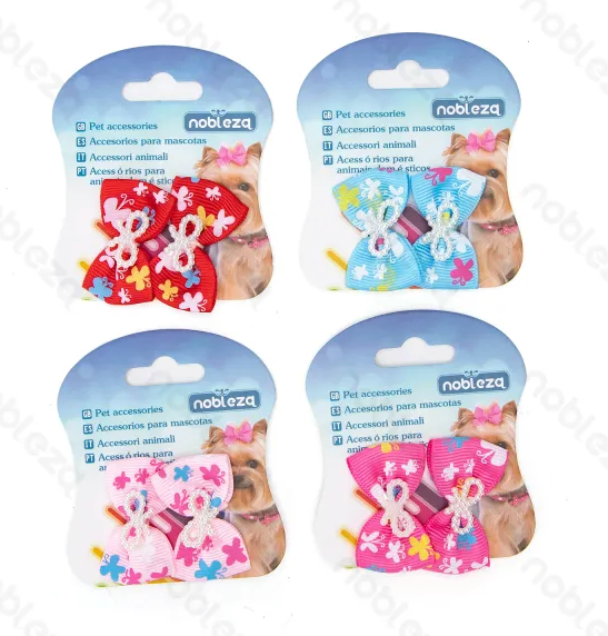Bowknot hair tie(L3.8*W2.5cm) 1 set, leave comment for color wish