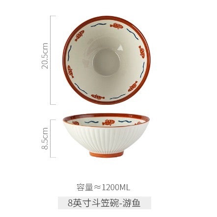 DJY YOUYU Ramen porcelain bowl 8 inches