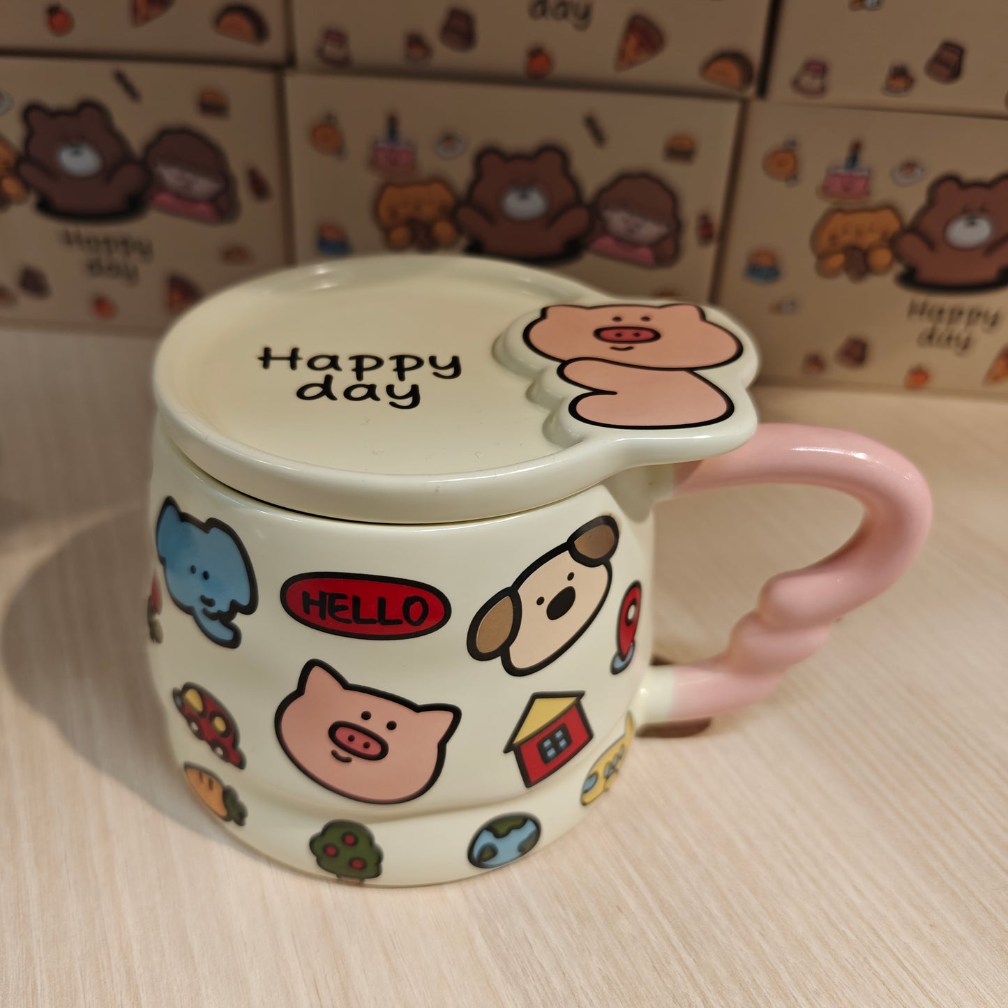 DJY Animal Doodle Pig Mug 400ml