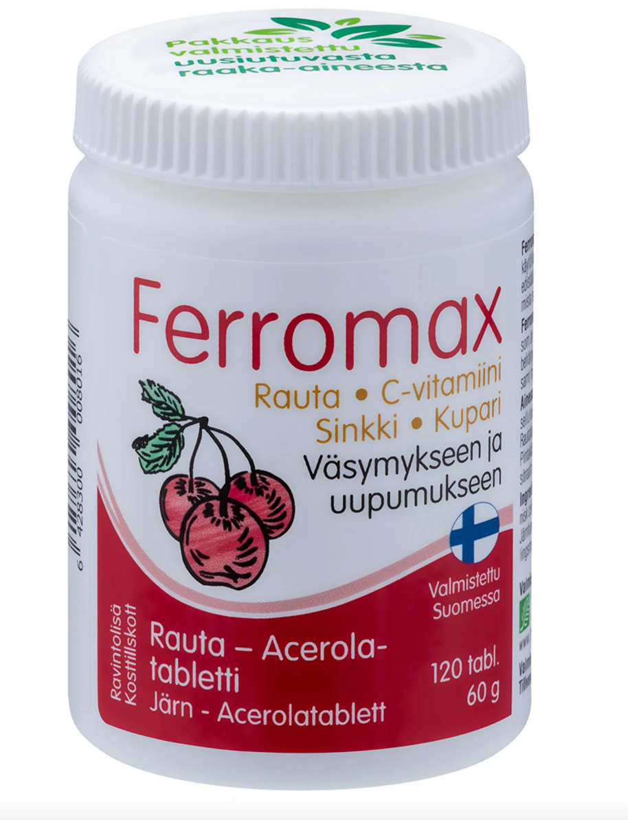 Hankintatukku Ferromax Rauta-Acerolatabletti 120 tabl