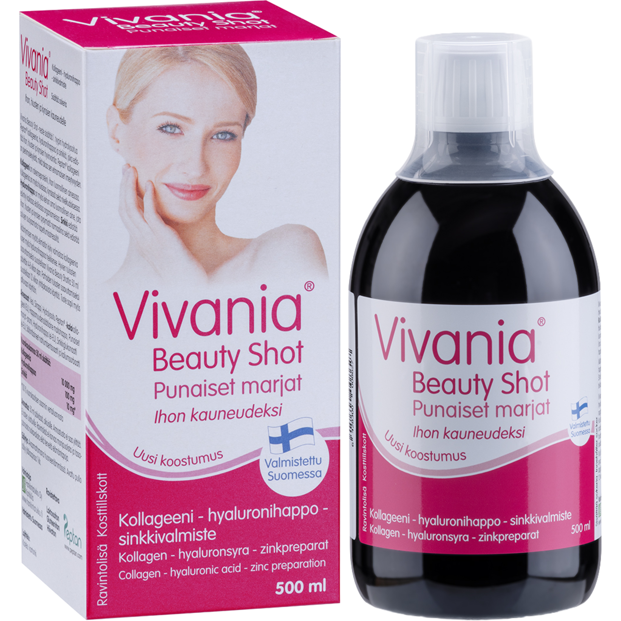 Hankintatukku Beauty Shot Vivania 500 ml punaiset marjat