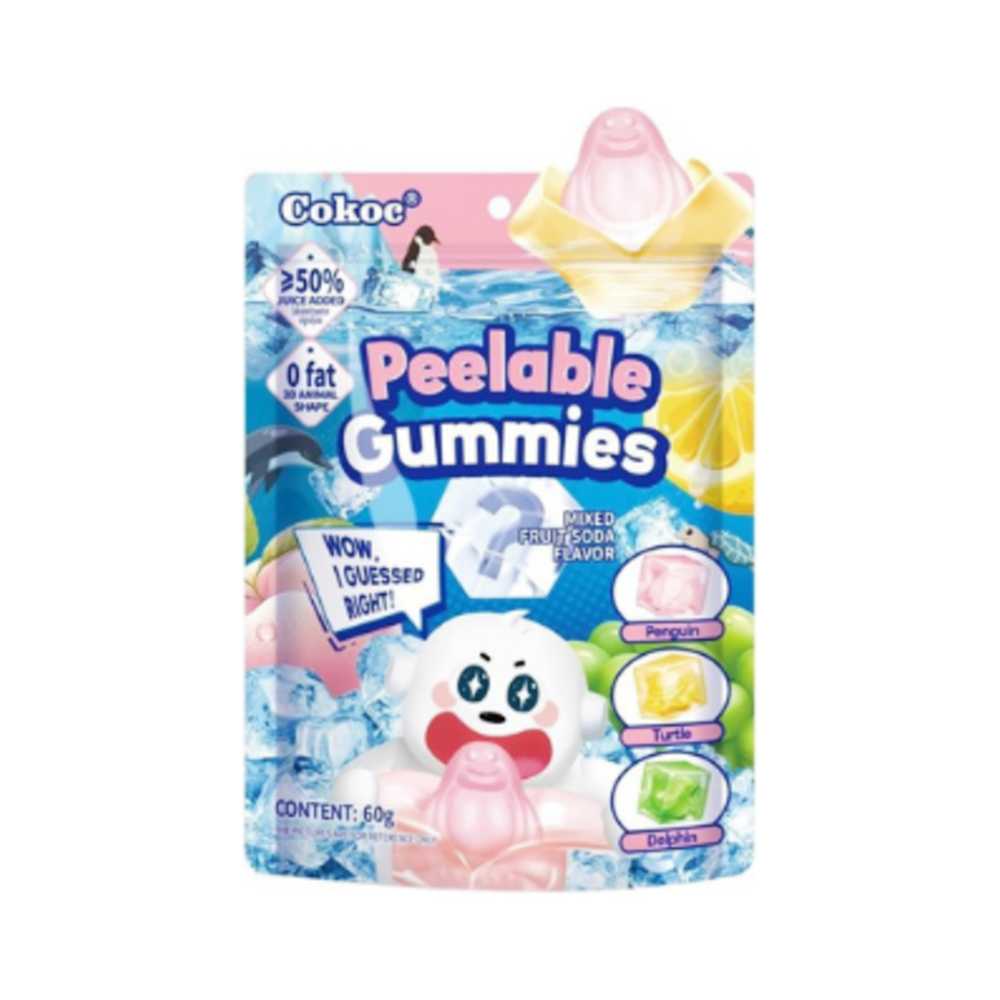 Cokoc Peelable Gummies Mixed Fruit Soda 60g