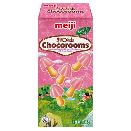 MEIJI Strawberry Chocolate Biscuits Chocorooms 36g