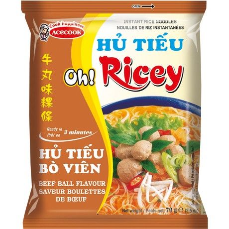 ACECOOK Instant Rice Noodles Beef Ball 70g