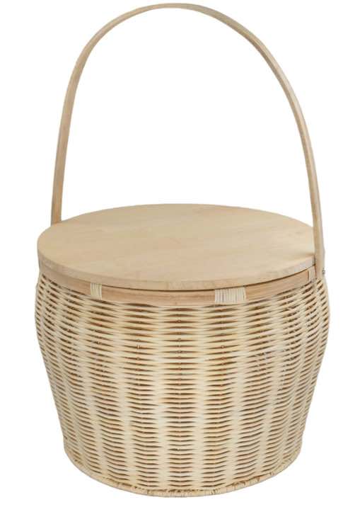 HTPB-2 Natural White pyöreä piknikkori 39x29,5x24cm