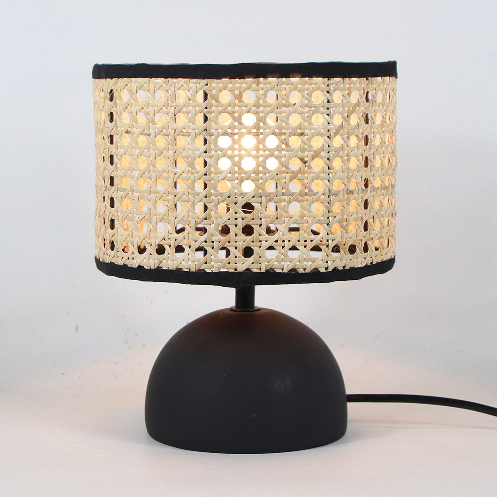 HTTL-11 Black/Natual White Classic Straight TABLE LAMP 19x22.5cm