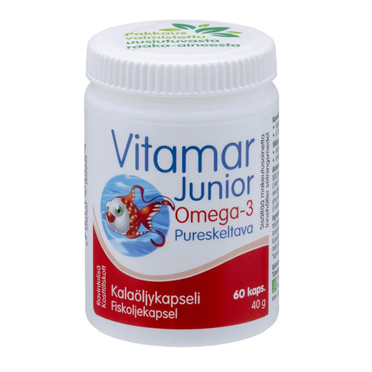 Vitamar Lasten Kalaöljy 60 kapselia Uusi pakkaus