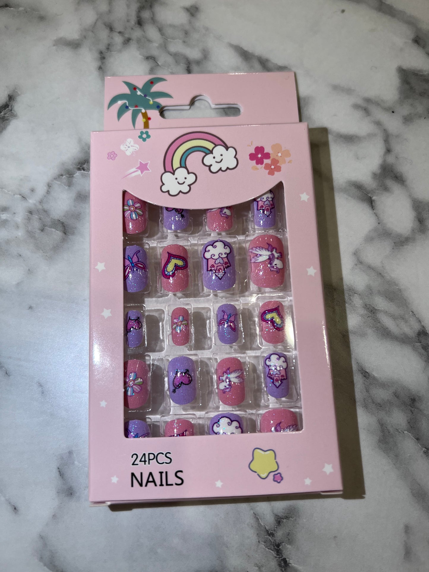 Speedy Nails Child-style Set (24 pcs, No Adhesive Needed) for 4+ years old