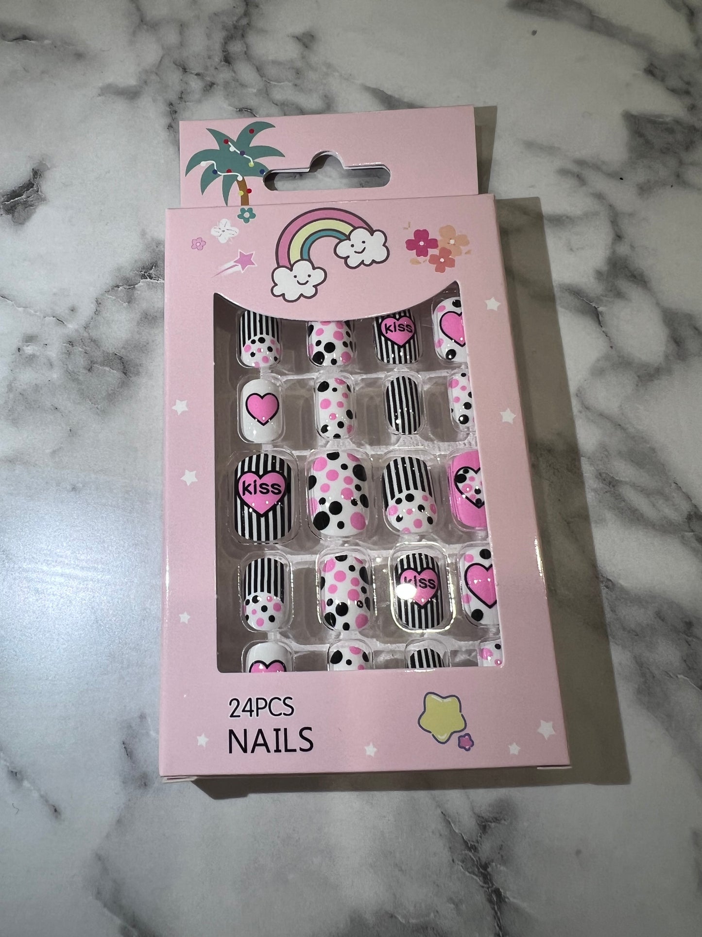 Speedy Nails Child-style Set (24 pcs, No Adhesive Needed) for 4+ years old