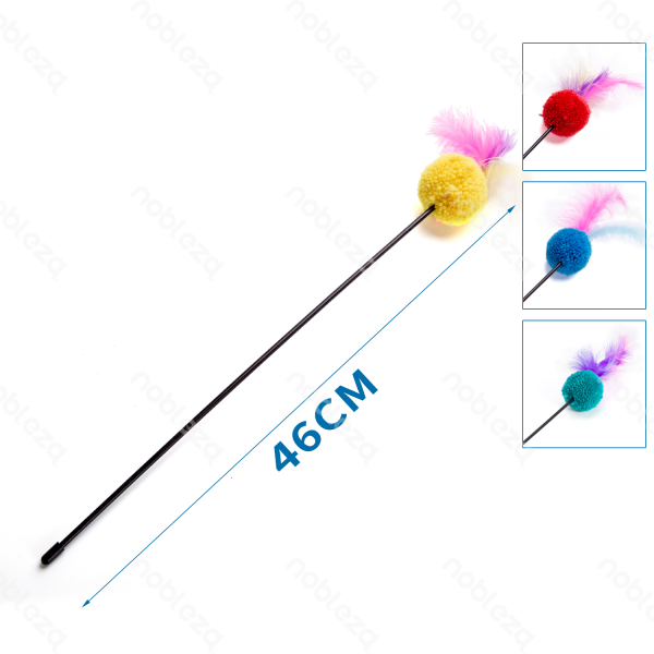 CAT AMUSING STICK L46CM YELLOW/RED/BLUE/GREEN
