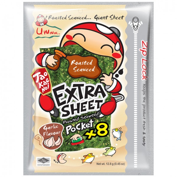TAO KAE NOI Roasted Seaweed extrasheet garlic flavor 12g