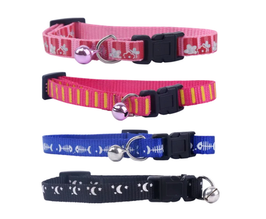 CAT COLLAR W1.0*L20-30CM BLACK/PINK/BLUE/RED