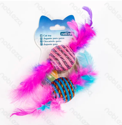 CAT TOY L15CM PINK/BLUE