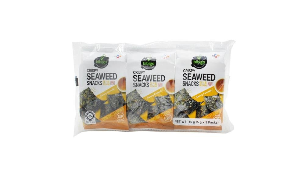 Bibigo/Bibigo Crispy Sea Leed Snacks 3 x 5 G/芝麻海苔零食 15g
