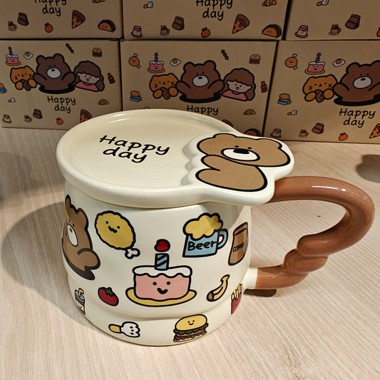 DJY Animal Doodle Bear Mug 400ml