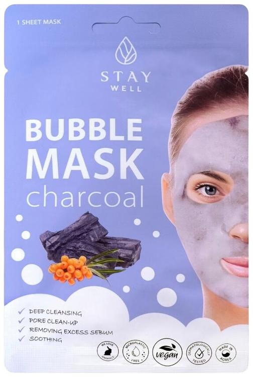 STAY WELL Deep Cleansing Bubble Mask – CHARCOAL 20g