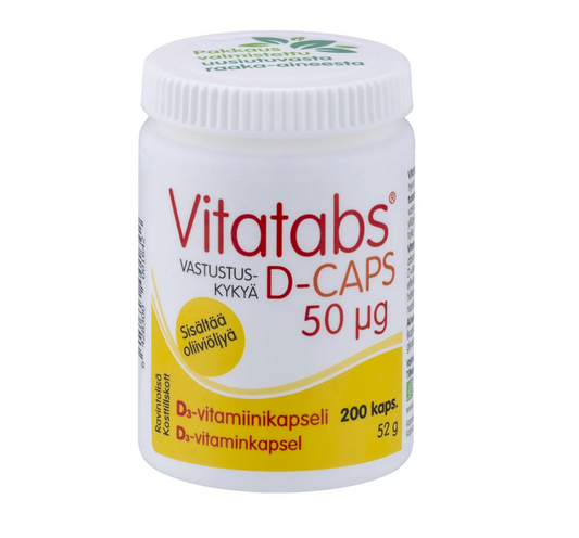 Hankintatukku Vitatabs D-Caps 50 mikrog 200 kaps