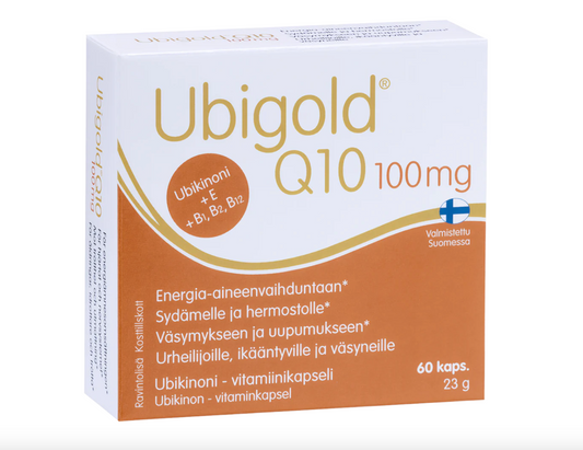Ubigold Q10 100 mg konsentroitu koentsyymi Q10 kapselit 60 tablettia