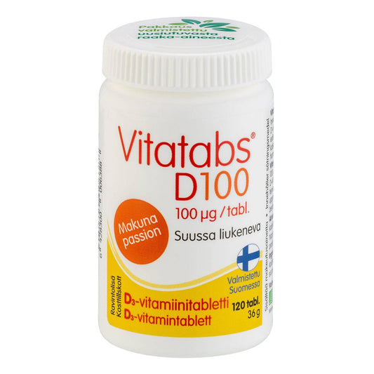Hankintatukku Vitatabs D 100 µg - Passioninmakuinen D3-vitamiini 120 tabl