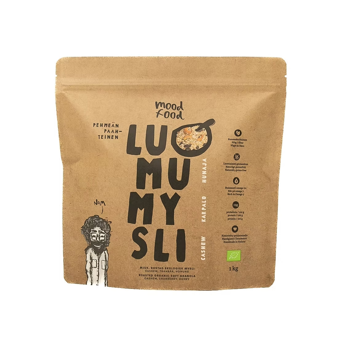 🎁 Moodfood Organic muesli 300g cashew cranberry honey (100% off)
