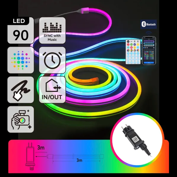 Bluetooth Low Voltage Neon Light RGBIC 3m