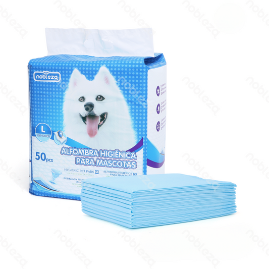 Hygienic Pet Pads(50pcs)(L,L60*W90cm,50 pcs,White&Blue)