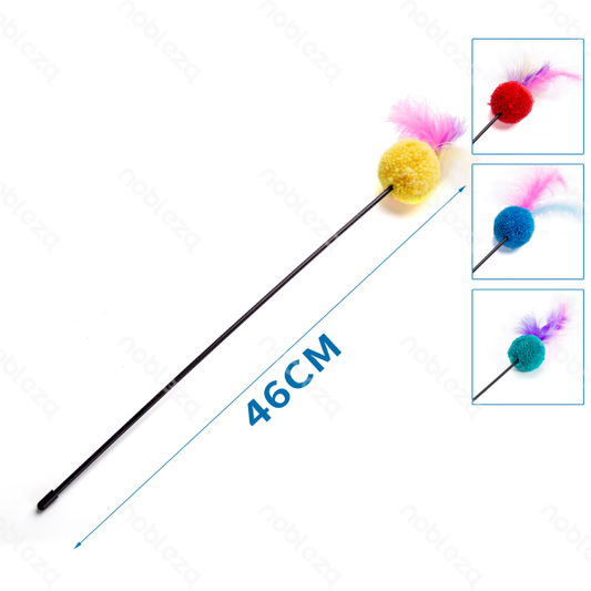 CAT AMUSING STICK L46CM YELLOW/RED/BLUE/GREEN