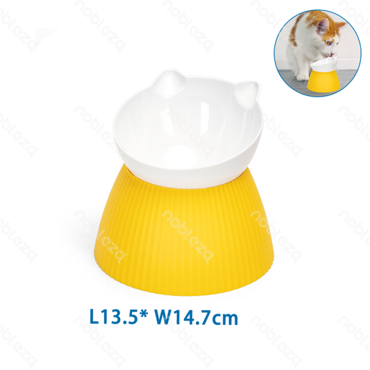 cat elevated bowl(Yellow)