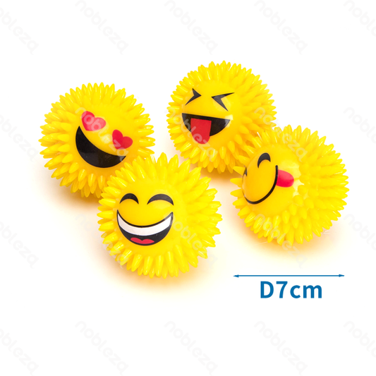 LED FLASHING SPIKY BALLS D7CM YELLLOW