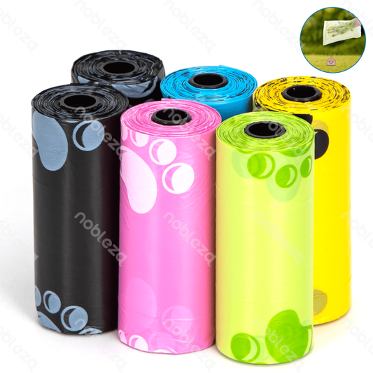 Printed paw print trash bags 6 rolls(W23*L32cm,5 colors mixed)