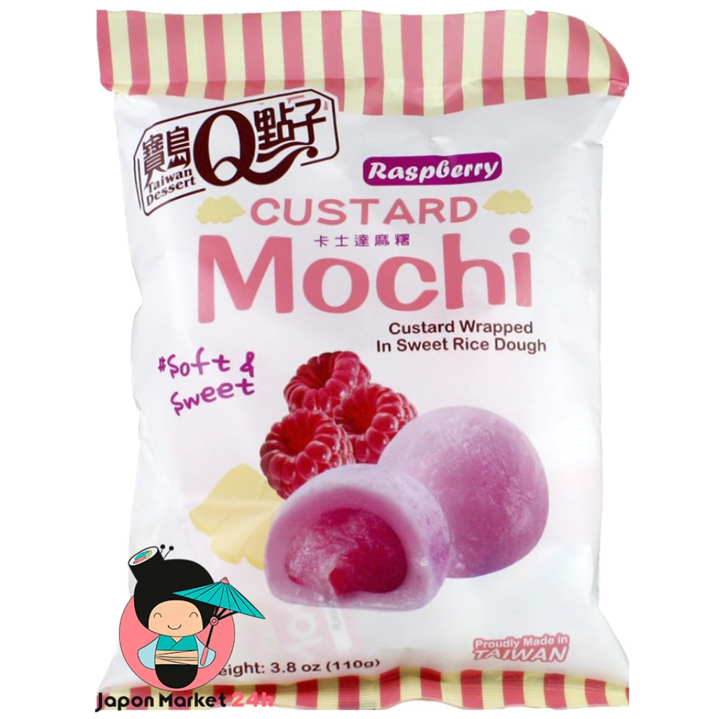 TW Q MOCHI Custard Mochi Raspberry Flavor 110g