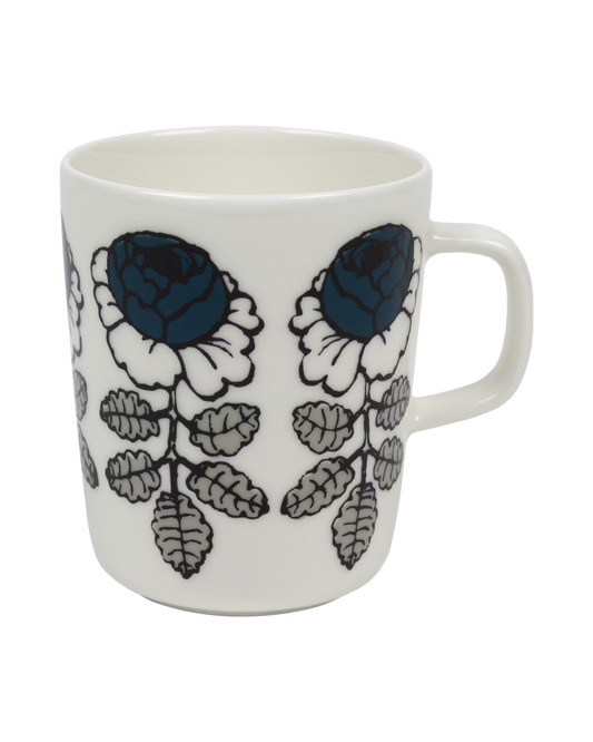 Marimekko Vihkiruusu mug petrol 0.25L